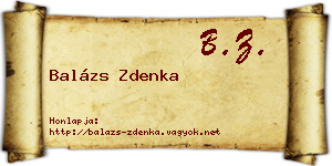 Balázs Zdenka névjegykártya